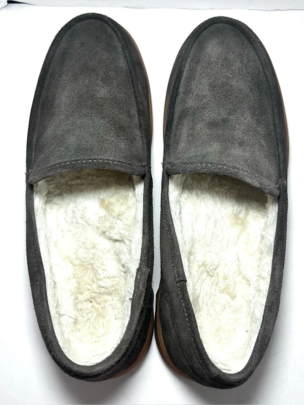 Vionic Gustavo Men’s 10.5 Orthotic Suede Slipper Gray Gum Sole